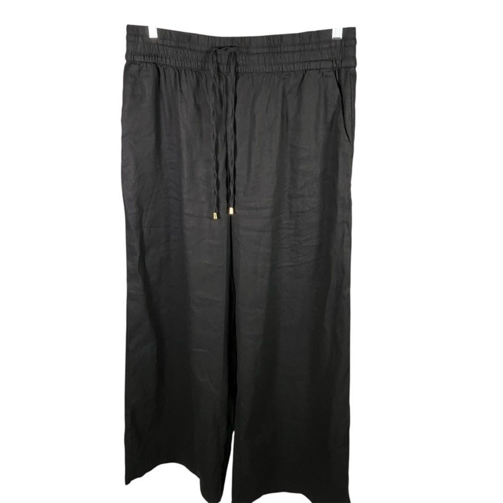 INC International Concepts Wide Leg High Rise Black Pants‎ Size L New Classic